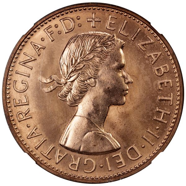 AUSTRALIA: Elizabeth II, 1952-, AE penny, 1961, NGC Proof 66