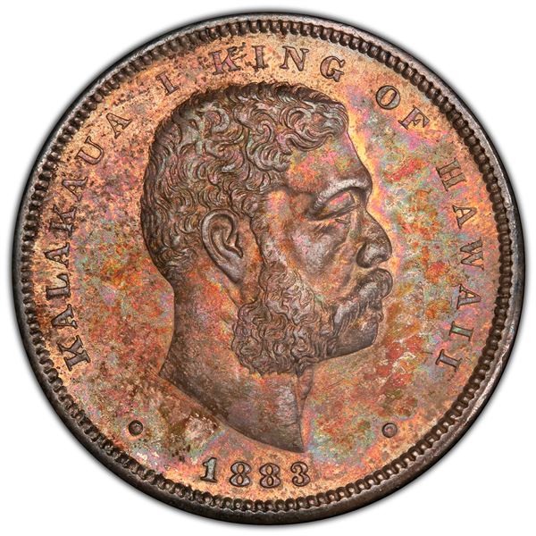 HAWAII: Kalakaua, 1874-1891, AR ½ dollar (hapalua), 1883, PCGS UNC details