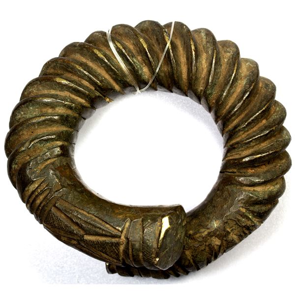 BENIN: brass ring money (1528g), Choice VF