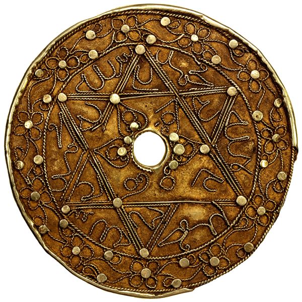 INDONESIA: Flores, gold kuwari disc (23.13g), VF-EF
