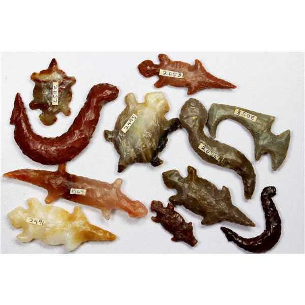 MEXICO: LOT of 11 Neolithic stone carvings