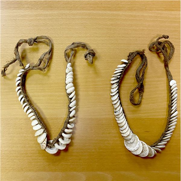PAPUA NEW GUINEA: LOT of 2 conus shell necklaces, Choice VF