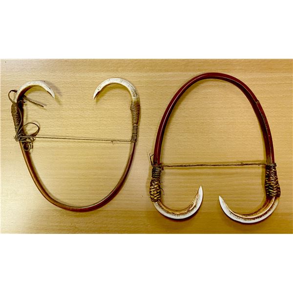 PAPUA NEW GUINEA: LOT of 2 tusk necklaces