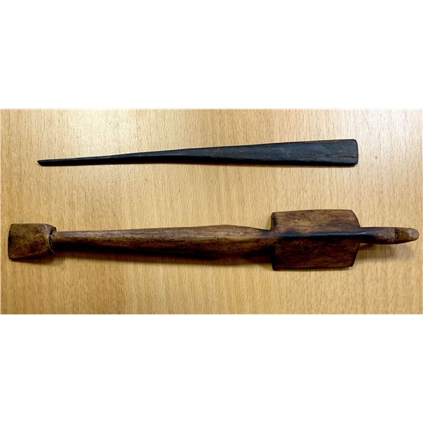 SOLOMON ISLANDS: Santa Cruz Islands, feather coil-making tool, 19th to early 20th century, VF