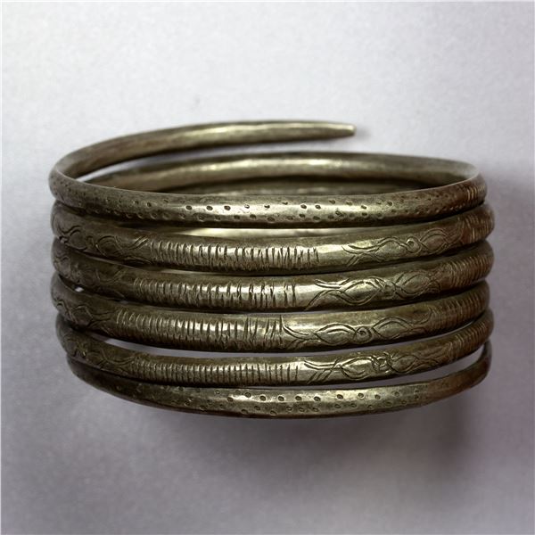 THAILAND: silver spiral bracelet (122g), VF-EF