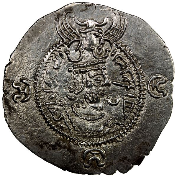 TOKHARISTAN: Yabghus of Baktria, 6th/7th century, AR drachm (4.09g), year 12, VF-EF