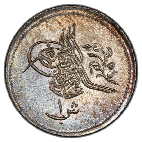 EGYPT: Abdul Aziz, 1861-1876, AR qirsh, Misr, AH1277 year 6, PCGS MS65
