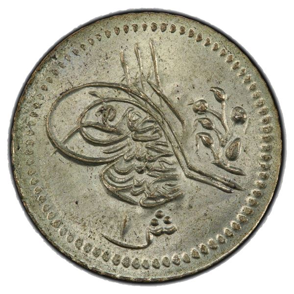 EGYPT: Abdul Hamid II, 1876-1909, AR qirsh, Misr, AH1293 year 3, PCGS MS65