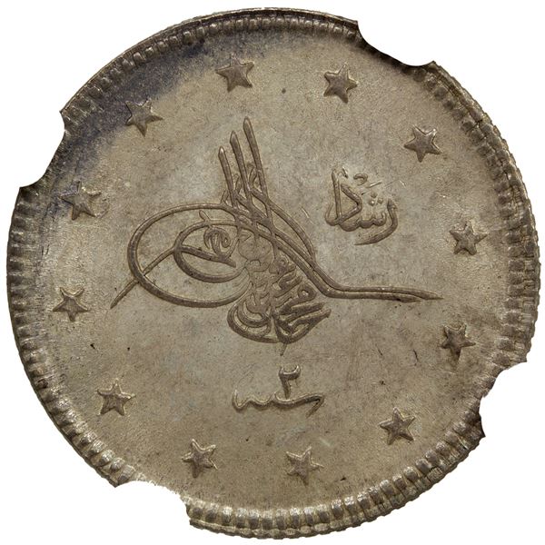 TURKEY: Muhammad V, 1909-1918, AR 2 kurush, AH1327 year 2, NGC MS64
