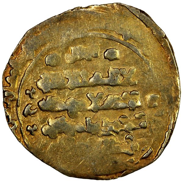 GHAZNAVID: Ibrahim, 1059-1099, debased AV dinar (5.39g) (Ghazna), DM, Fine