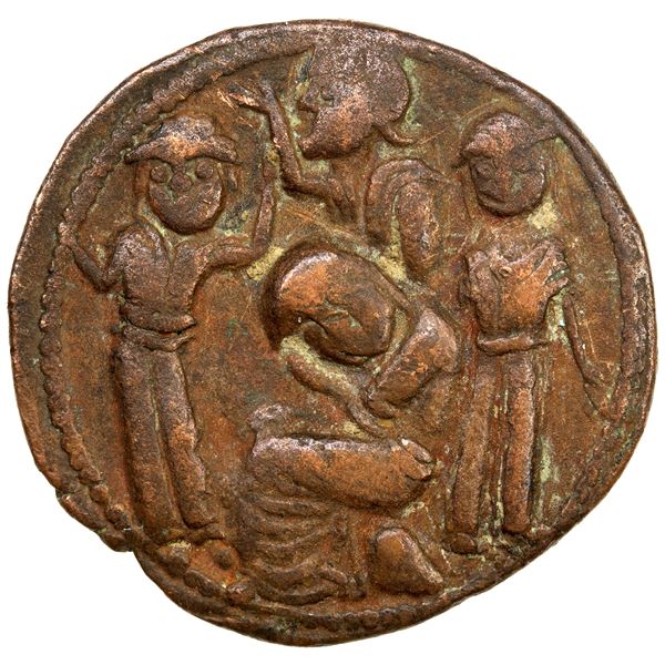 ARTUQIDS OF MARDIN: Yuluq Arslan, 1184-1201, AE dirham (12.69g), NM, AH589, VF