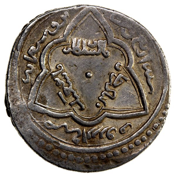 ILKHAN: Abu Sa'id, 1316-1335, AR 2 dirhams (3.47g), Erzurum, AH724, VF