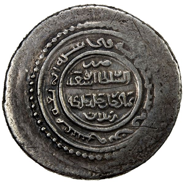 ILKHAN: Abu Sa'id, 1316-1335, AR 6 dirhams (dinar) (10.62g), Zaydan, AH724, choice VF