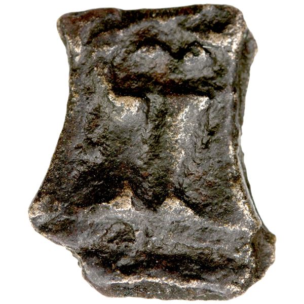 KAUSAMBI: Anonymous, 2nd century BC, AE damaru-shaped unit (0.78g), EF