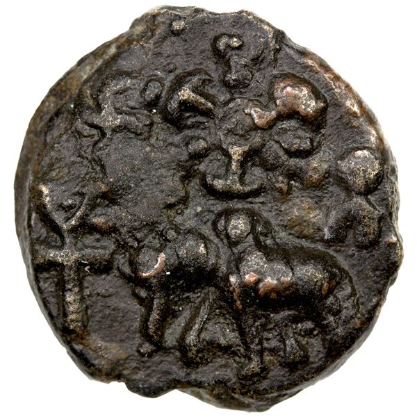 KAUSAMBI: Anonymous, 2nd century BC, AE round unit (4.19g), EF-AU