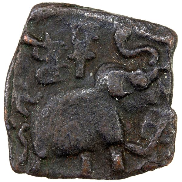 SATAVAHANA: Sadavahana, 1st century BC, AE square unit (2.34g), strong VF