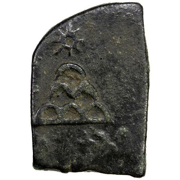INDO-GREEK: Agathocles, ca. 190-180 BC, AE 21x15cm (5.61g), VF