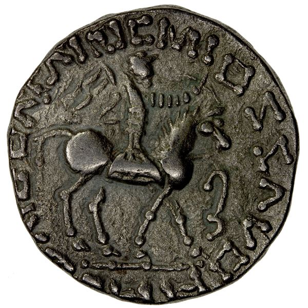 INDO-SCYTHIAN: Azes II, ca. 35 BC - 5 AD, BI tetradrachm (9.39g), Choice VF-EF