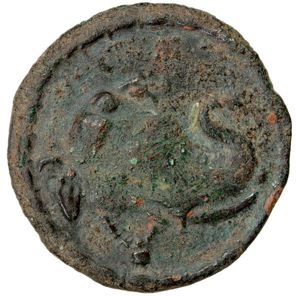 INDO-SCYTHIAN: Maues, ca. 90-60 BC, AE cast unit (9.48g), VF