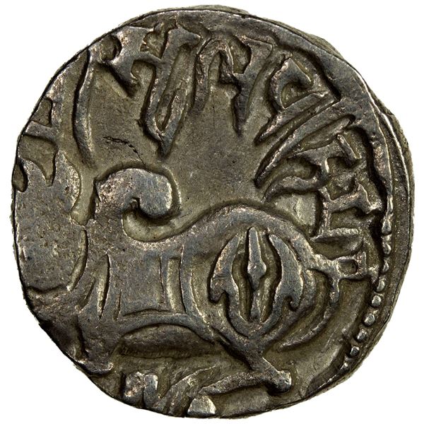 HINDUSHAHI: Spalapati, ca. 750-900, AR drachm (4.12g), EF