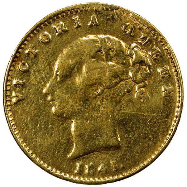 BRITISH INDIA: Victoria, Queen, 1837-1876, AV mohur (11.34g), 1841, VG-F