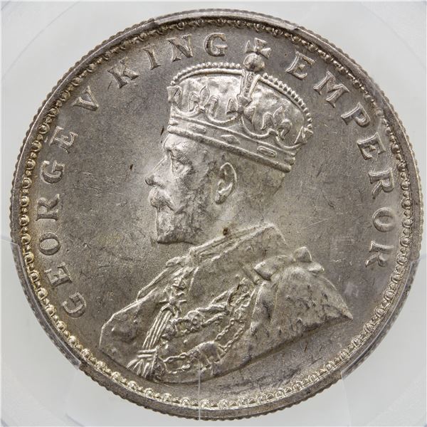BRITISH INDIA: George V, AR rupee, 1920(c), PCGS MS64