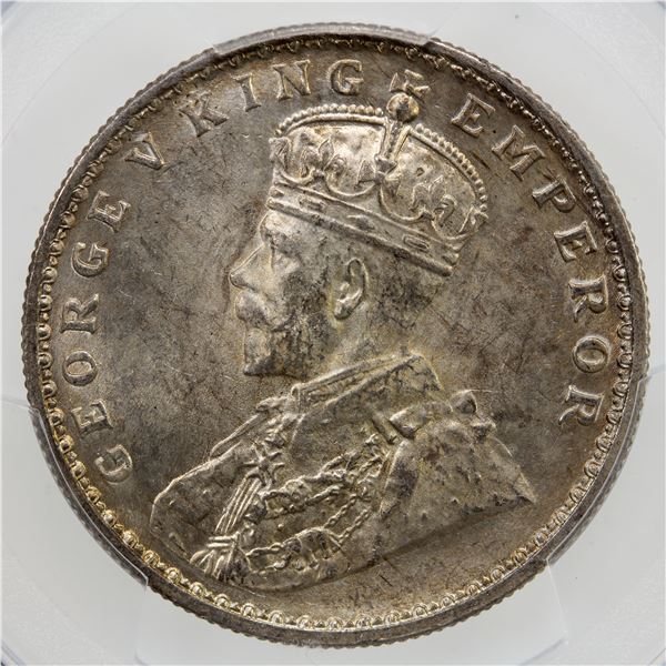 BRITISH INDIA: George V, AR rupee, 1920(c), PCGS MS64
