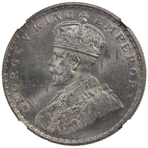 BRITISH INDIA: George V, AR rupee, 1921(b), NGC MS63