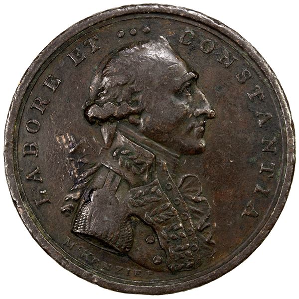 BRITISH INDIA: AE medal (19.63g), 1796, VF