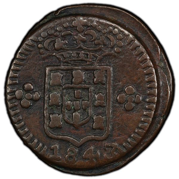 DAMAO: Maria II, 1834-1853, AE 15 reis, 1840, PCGS EF40