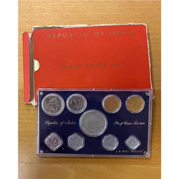 INDIA: Republic, 9-coin proof set, 1970-B
