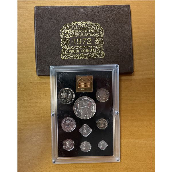 INDIA: Republic, 9-coin proof set, 1972-B