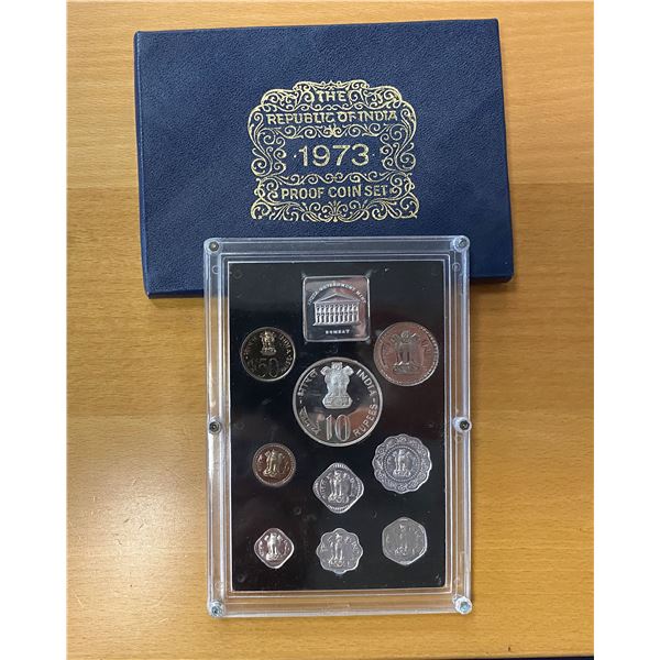 INDIA: Republic, 9-coin proof set, 1973-B