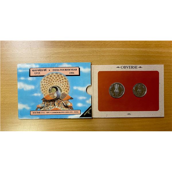 INDIA: Republic, 2-coin mint set, 1991-B