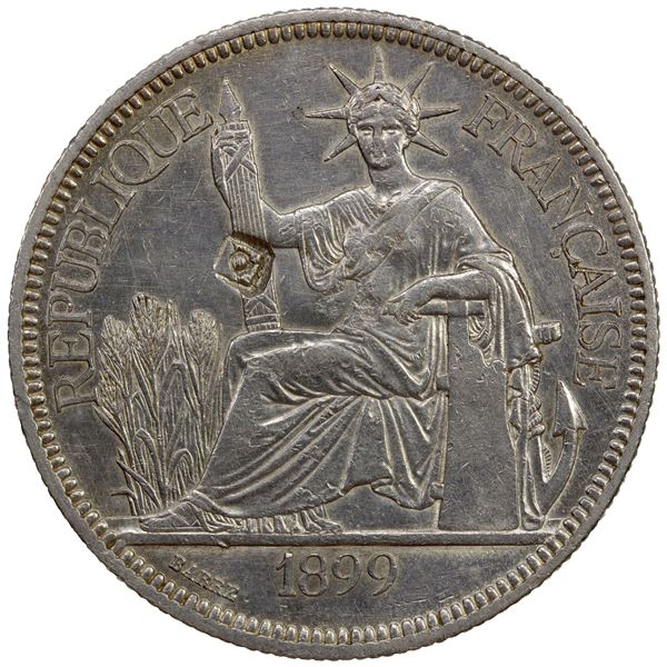 CHINESE CHOPMARKS: FRENCH INDOCHINA: , AR piastre, 1899-A, EF
