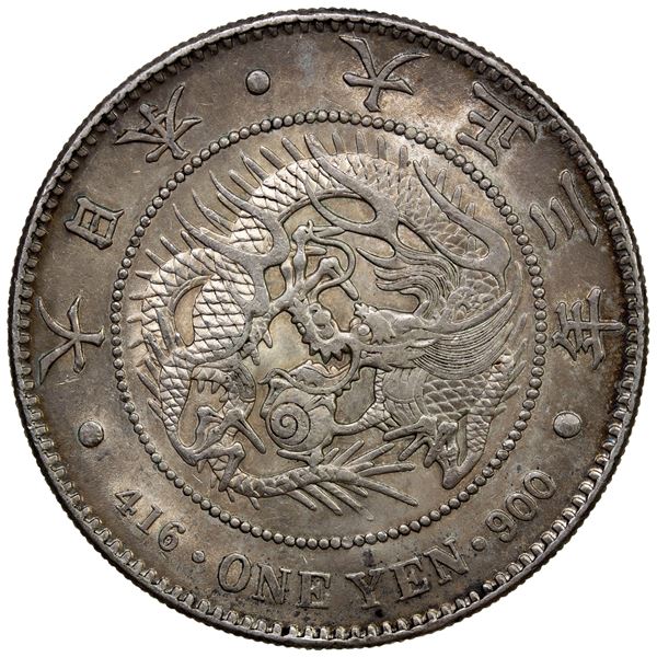 CHINESE CHOPMARKS: JAPAN: Taisho, 1912-1926, AR yen, year 3 (1914), Choice EF