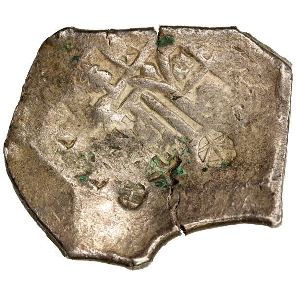 CHINESE CHOPMARKS: MEXICO: Carlos II, 1665-1700, AR 4 reales (13.55g), DM [1667-99], Crude VF