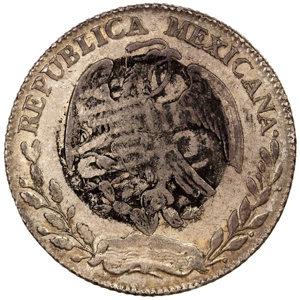 CHINESE CHOPMARKS: MEXICO: Republic, AR 8 reales, 1863-Zs, EF-AU