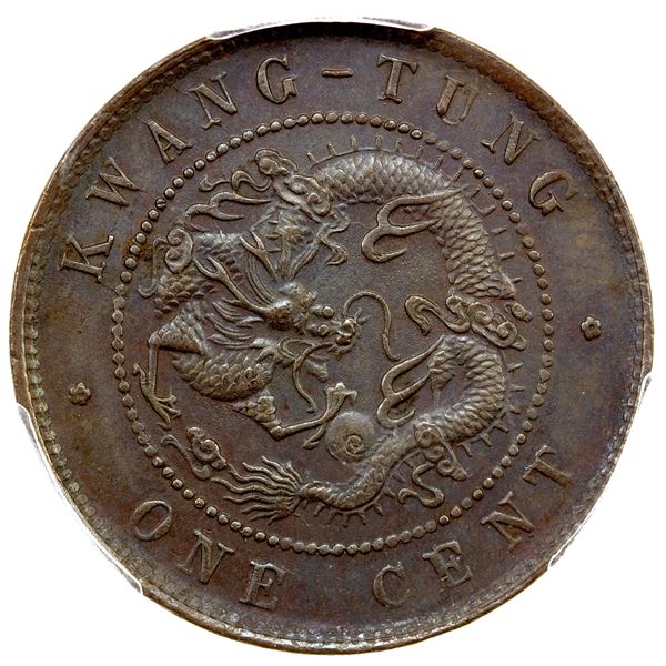 KWANGTUNG: AE cent, ND (1900-06), PCGS MS62 BN