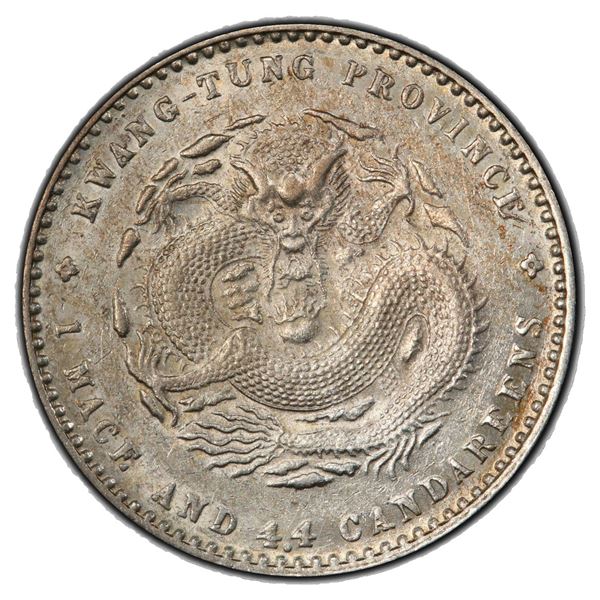 KWANGTUNG: AR 20 cents, ND (1890-1908), PCGS AU58