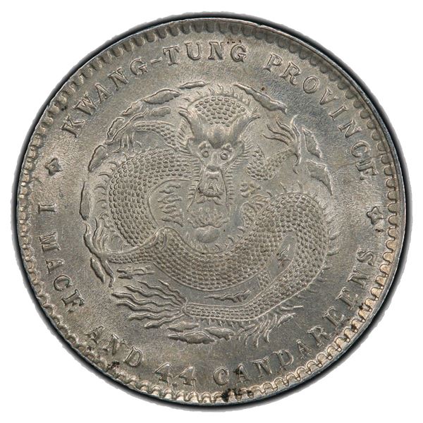 KWANGTUNG: AR 20 cents, ND (1909-11), PCGS MS61