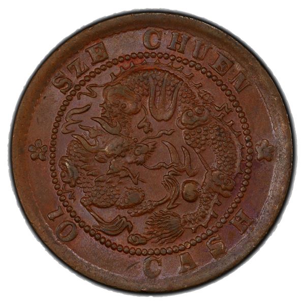 SZECHUAN: AE 10 cash, ND (1903-05), PCGS AU58