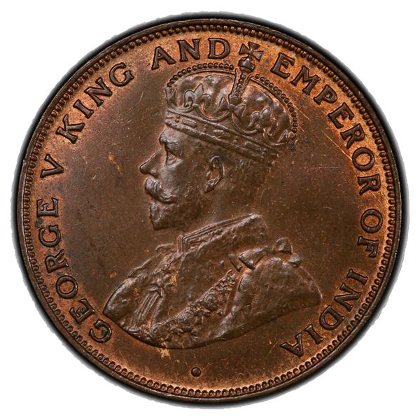 HONG KONG: George V, AE cent, 1926, PCGS MS64 BN