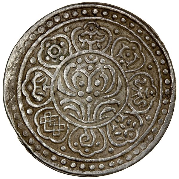 TIBET: AR ga-den tangka (4.49g), ND (1907-22), EF