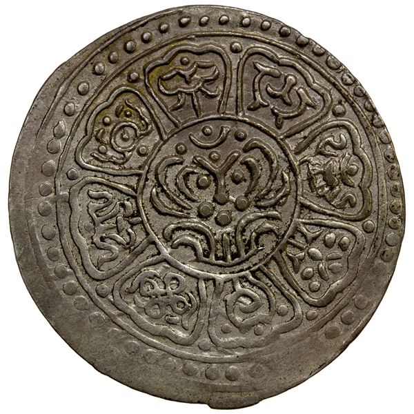 TIBET: AR ga-den tangka (3.95g), ND (1907-22), EF