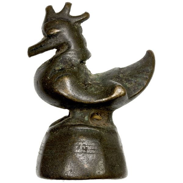 BURMA/MYANMAR: 19th to early 20th century, bronze opium weight (161.26g), VF