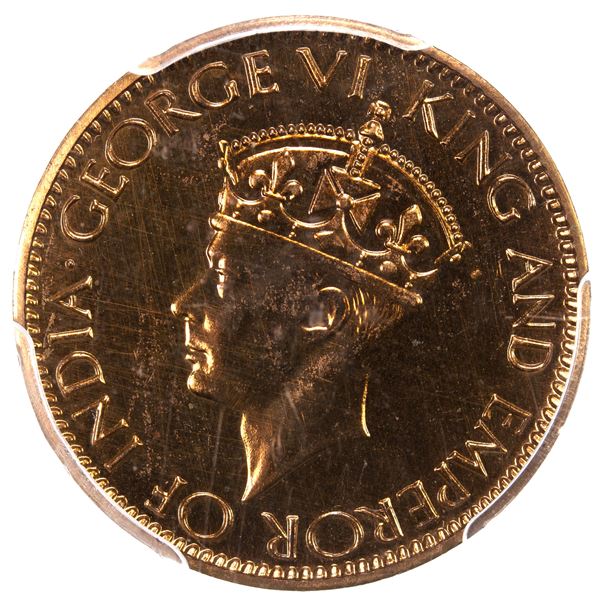 CEYLON: 1 cent, 1945, VIP proof of record, PCGS UNC details