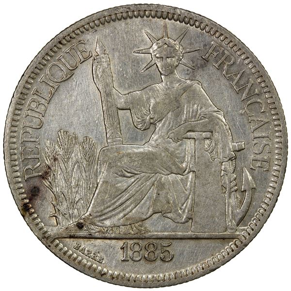 FRENCH INDOCHINA: AR piastre, 1885-A, AU
