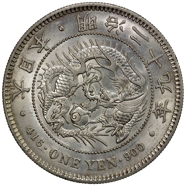 JAPAN: Meiji, 1868-1912, AR yen, year 29 (1896), UNC