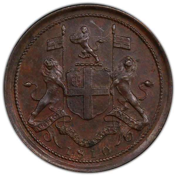 PENANG: AE ½ cent, 1810, PCGS AU details